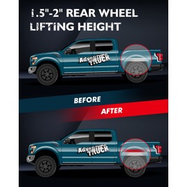 PHILTOP 1.5"-2" Rear Leveling Lift Kit Fits for F150 2004 2005 2006 2007 2008 2009 2010 2011 2012 2013 2014,Lowering Shackles Drop Lift Kit Compatible with F150,Suspensions Rear Struts Spacer