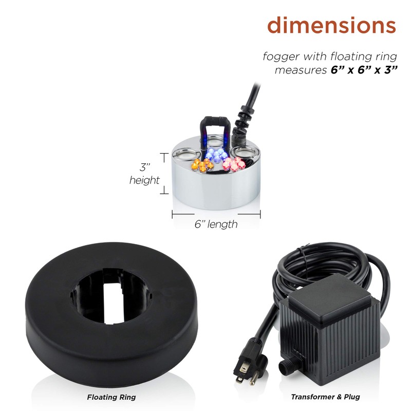 Alpine Corporation Super Pond Fogger with Floating Ring and LED