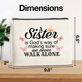 YeleY Sister Gifts, Sister Makeup Bag Gifts for Birthday Christmas Gradaution, Long Distance Sister Gift, Sister Cosmetic Bag Pouch