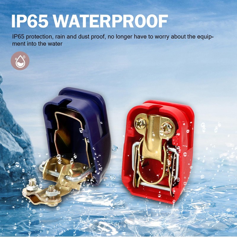 MLY 2 PCS Automotive Smart Copper Battery Clamps, Secure Connection