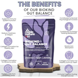 Noble Nature Biokind Gut Balance – 40 Billion CFU Probiotics | 15-Strain Bio Cultures Complex with Lactobacillus & Bifidobacterium | Supports Gut, Digestive & Immune Health | 60 Capsules