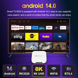 Xilibod H96Max M1 Plus Android 14.0 TV Box 2GB RAM 16GB ROM Mali-450 RK3528 Quad Core Arm Cortex A53 Support 2.4G/5G WiFi BT5.4 Smart TV Box - Model No.: H96Max M1 2GB 16GB