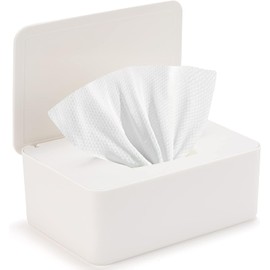 Dispensador de toallitas para bebé, soporte de toallitas para bebé y adulto, mantiene las toallitas húmedas frescas, estuche antideslizante para toallitas, contenedor de toallitas desechables con tapa