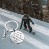FUSTMW Snowboarder Keychain (Silver) - High Polished Stainless Steel Keychain