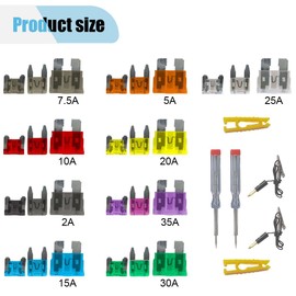 306PCS Automotive Fuses Assortment Kit, Mini & Standard & Low Profile Mini Fuses with Circuit Tester & Fuse Puller, Car RV Boat Replacement Blade Fuse Kit(2A/5A/7.5A/10A/15A/20A/25A/30A/35A)