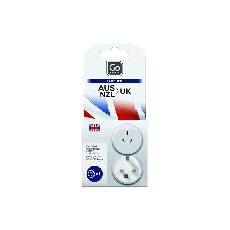 Go Travel AUS - UK Travel Adapter, White