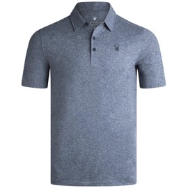 Spyder Mens Golf Polo Shirt - Super Soft Moisture Wicking Athletic Fit Performance Collared Golf Shirts for Men (Sizes: S-XL), Size Large, Navy