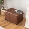 Joveco 24" Leather Storage Ottoman Bench, Rectangle Foot Rest Stool
