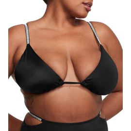 Victoria's Secret Shine Strap Triangle Bikini Top Black