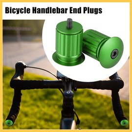 REPAIROCK 1 Pair Aluminum Alloy 17.5-22mm Handlebar End Plugs for Road Mountain Bicycle Adjustable Handlebar Bike Bar Ends Green Auto Replacement Parts