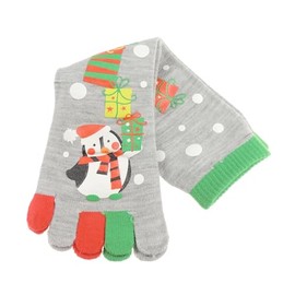 Womens Girls Thick Fluffy Plush Funny Thermal Soft Warm Winter Christmas Sleep Bed Novelty Slipper TOE Socks Santa Snowman Elf Gift Idea For Her (UK, Numeric, 4, 6, Regular, Regular, Grey Penguin)