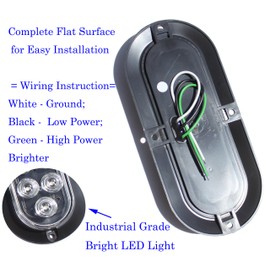 Set of 4 Oval Oblong 6" Clear White Backup Reverse Day Time Driving LED Light Flange Surface Mount Truck Trailer - Screw On