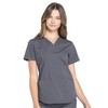 CHEROKEE Workwear Professionals Women Scrubs Top V-Neck WW665, XL, Pewter