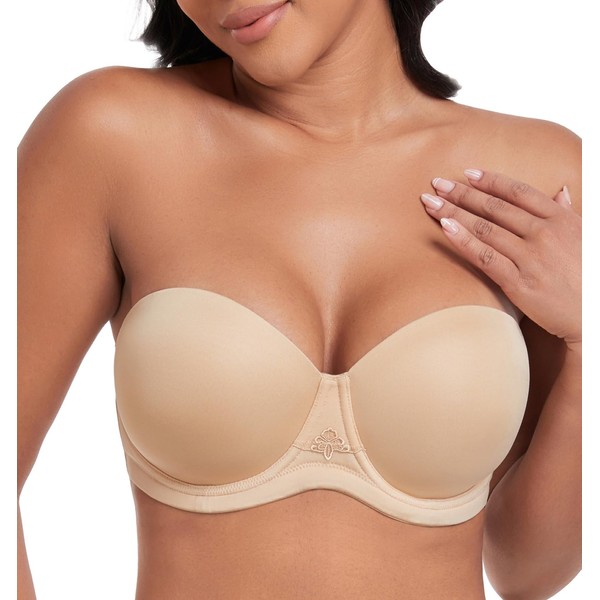 DotVol Women's Full Figure Strapless Bra for Plus Size Underwire