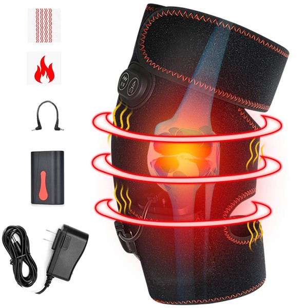 Knee Heating Pad For Knee Arthritis, Vibration Knee Massager for Muscles Knee Pain Relief Massaging Knee Pad, Leg Massager, Knee Heating Pad, Knee Brace Wrap for Arthritis Pain And Support