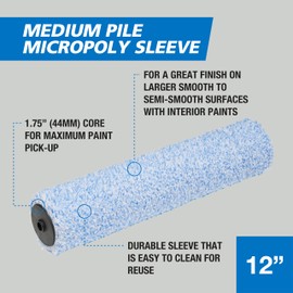Harris Trade Medium Pile Micropoly Roller Sleeve 12"