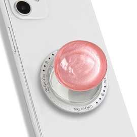 TTPSRY Magnetic Phone Grip Stand Glitter Stylish Crystal Ball Retractable Airbag Cushion Holder Removable With Magnetic Ring Suitable for Girls Smartphones Decor Gifts(Red)