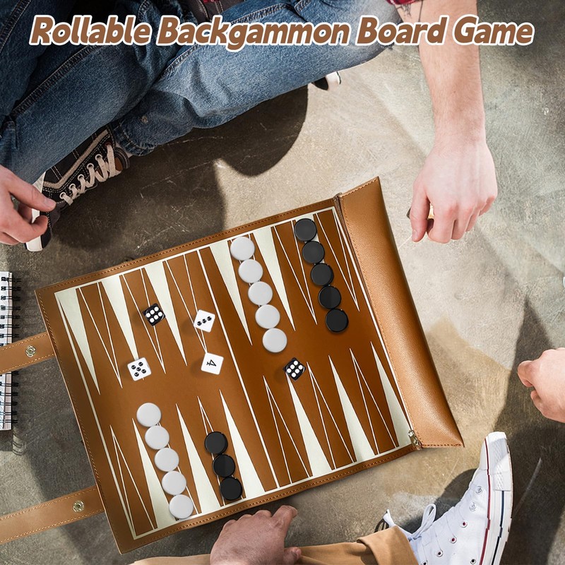 FICOFISE Backgammon Roll Up Game Set: Playing Field W x