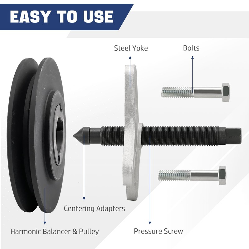 DASBET 46PCS Harmonic Balancer Puller Set, Steering Wheel Puller Kit