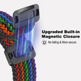 Oanux 18mm Magnetic Braided Compatible with Garmin Venu 3s 41mm Watch Band/Vivoactive 4s/Venu 2s/Vivomove 3s/Forerunner 255S/Forerunner 265S, Elastic Nylon Soft Sport Stretchy Strap for Women Men