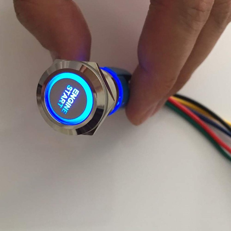 ESUPPORT 12V Car Vehicle Blue LED Light Headlight Push Button