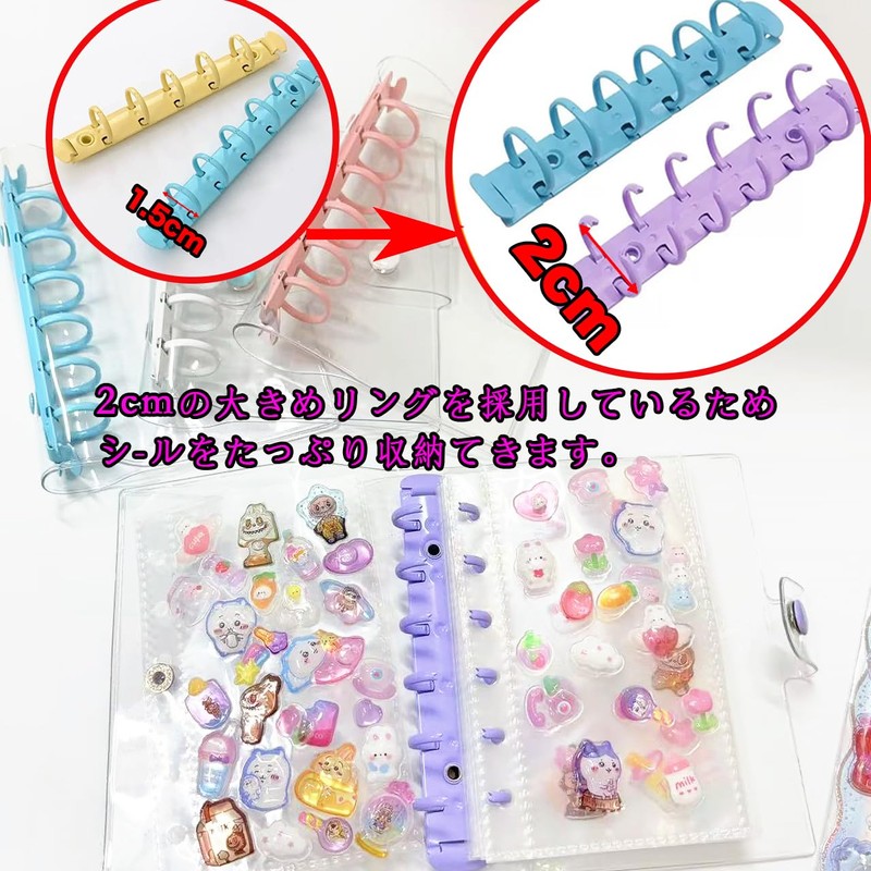 Sealing Notebook, Plastan, Transparent, A7 Binder, 6 Holes, [20 Refills]