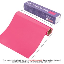 Zwanzer Heat Transfer Vinyl Rolls - 12" x 12ft Neon Pink Iron on Vinyl for Shirts, HTV Vinyl for All Cutter Machine - Easy to Cut & Weed for HTV Heat Vinyl Design (Neon Pink)