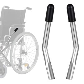 2 Pcs Wheelchair Brake Extenders - Extensions & Brake Handle Extensions for Transport, Reclining & Power Chairs (Silver)