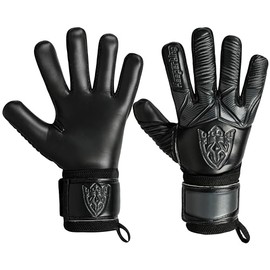 Keeperking Goalkeeper Gloves Children Youth Adults Football Gloves without Fingersave 4 mm Forehand (5, Black)