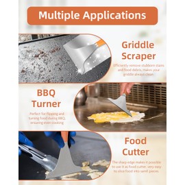 LEIFENY Griddle Scraper for Blackstone, Scrape Tool for Grill Flat Top, Heavy Duty, Multi-Functional, Great Accessories for Cooking and Cleaning