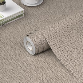 WADILE Grasscloth Peel and Stick Wallpaper 15.7in x 78.7in, Textured Contact Paper for Cabinets, Faux Linen Wall Paper Pull and Stick, Fabric Vinyl Wallpaper Self Adhesive Gray Yellow