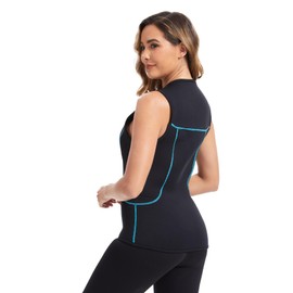 Hevto Wetsuit Vest Women 3mm Neoprene Wet Suit Tops Sleeveless Surfing Diving Swimming Jet Ski for Water Sports (Tops Vest, 12)