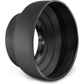 Lens Hood (Rubber Collapsible Design) Compatible with Sony Handycam DCR-SR47