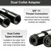 Angle Grinder to Die Grinder Adapter, 5/8"-11 Thread, 1/4" &
