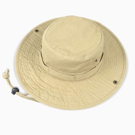 Phaiy Bucket Hat Wide Brim UV Protection Sun Hat Boonie Hats Fishing Hiking Safari Outdoor Hats for Men and Women Beige