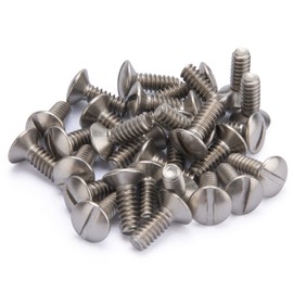 Henne Bery 3/8" Long 6-32 Thread, Oval Head Milled Slot Replacement Wall Plate Screws, 30 Pack, Nickel