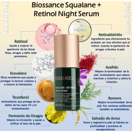 Biossance Squalane  Retinol Suero Nocturno De Retinol 30ml Todo Tipo De Piel Noche                                                                    