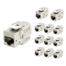 Tecmojo CAT6 Shielded keystone jack Gigabit, 12 Pack