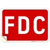 FDC Sign, Red Background, 10x7 Inches, 4 Mil Vinyl Decal