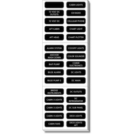 Blue Sea Large Format Label Sets, Dc Panel Extended, 120 Labels