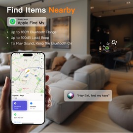 Bluetooth Tracker, Key Finder Working with Apple Find My (iOS Only) | Item Finder, IP67 Waterproof Luggage Tracker | Find My Wallet Smart Tag, Battery Replaceable, 1 Pack