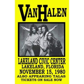 GENERIC VAN HALEN CONCERT POSTER 17L" x 11W" Multicolored Rock Unframed Wall Mount Poster Decoration Living Room