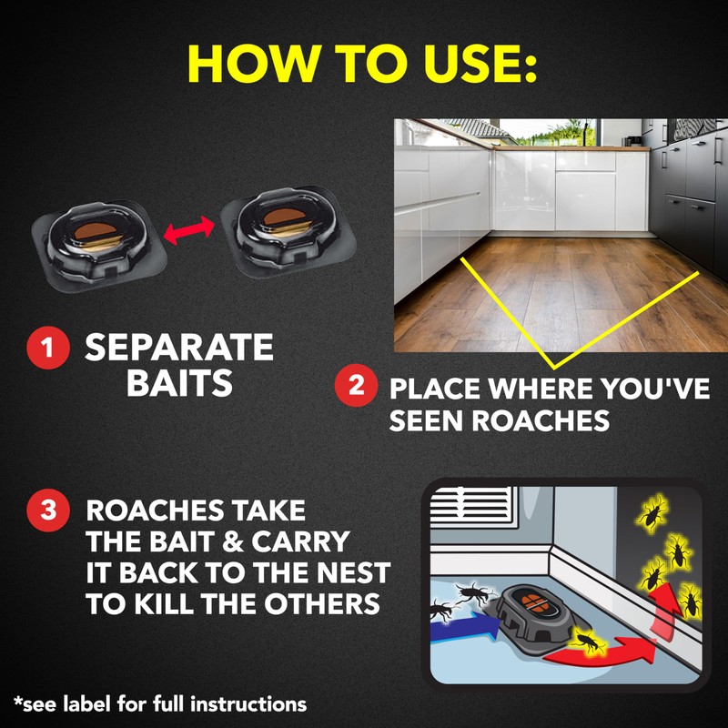 Raid Double Control Small Roach Baits, Child Resistant, For Indoor