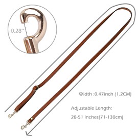 VanEnjoy Full Grain Leather Adjustable Replacement Cross Body Purse Shoulder Strap, 1/2” Width, Adjustable Length 25”-51” (Khaki)