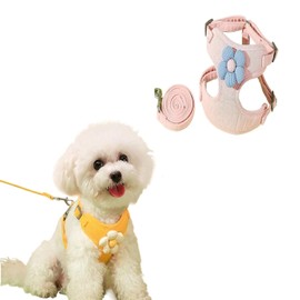 Fcliqzod888 Dog Harness Lead Set, Small Dogs, Cute, No Shedding Harness Belt, Collar, Dogs, Clothes, Dogs, Summer, Spring, Autumn, Winter, Neck Strain, Stylish, Dog Collar, Puppy Dog (Pink, S)