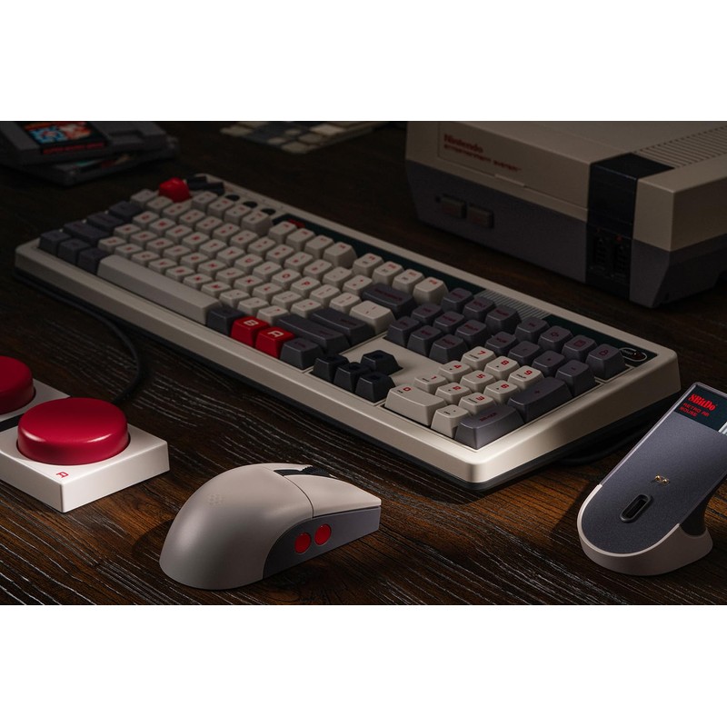 8Bitdo Retro R8 Mouse with Charging Dock, PAW 3395 Optical