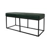HomePop Theodore Decorative Bench with Metal Base, Deep Forest Green