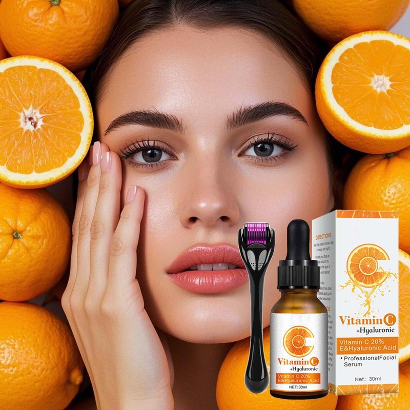0.25mm Roller Kit & Vitamin C + Hyaluronic Acid Serum