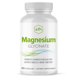 SFH Magnesium Glycinate 183mg - Highly Absorbable for Relaxation, Sleep & Recovery, Gentle on Stomach, Easy-to-Swallow Capsules, 45-Day Supply