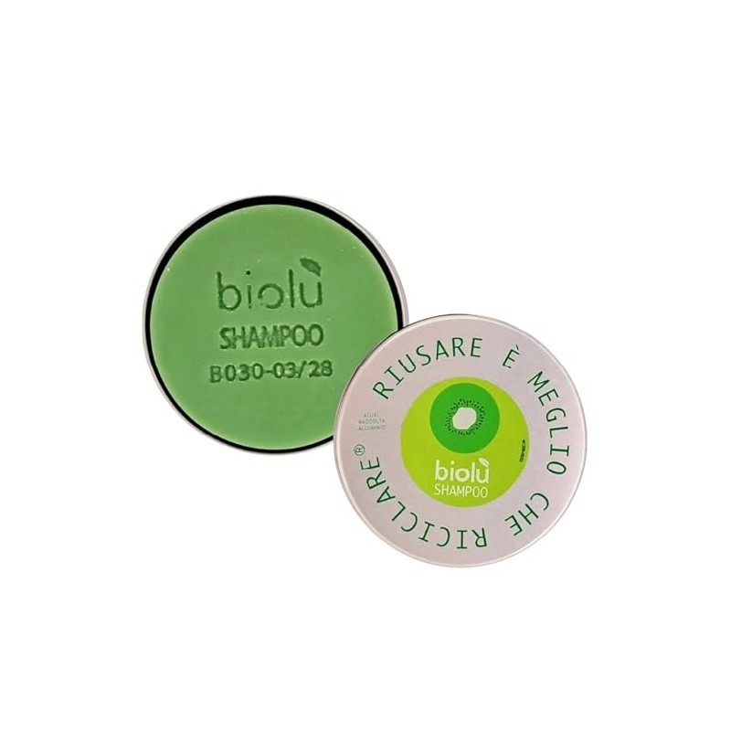 Biolù - Kiwi Solid Organic Shampoo 55g with Tin Container